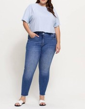Vervet By Flying Monkey Amber Mid Rise Crop Skinny Jeans - Plus Size 22