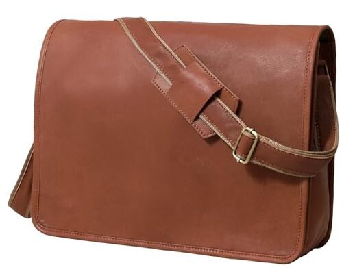 18 inch Leather Full Flap Messenger Handmade Bag Laptop Bag Satchel Bag