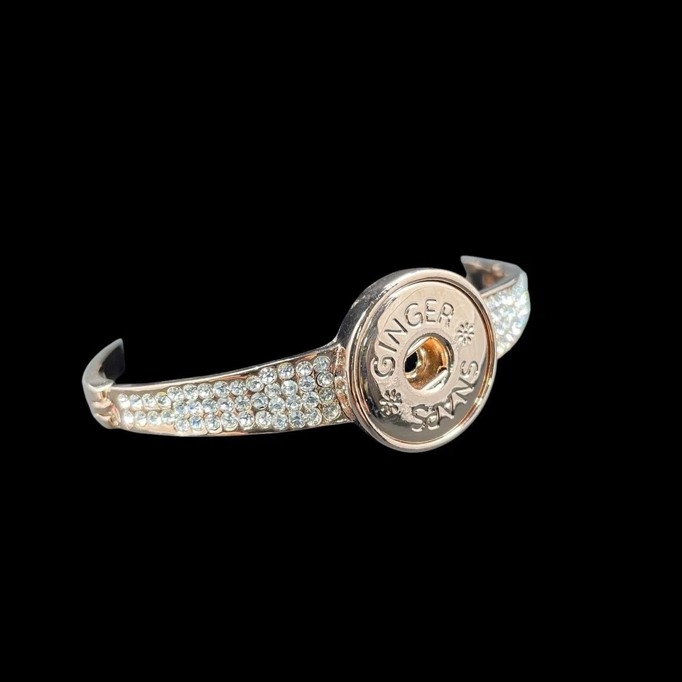 Pulsera de cristal de oro rosa broches de presión de jengibre joyería a presión coqueta glamour declaración Foto 3 de 4