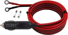 "CUZEC Heavy-Duty 15A Male Plug Cigarette Lighter Adapter Power Supply Cord with
