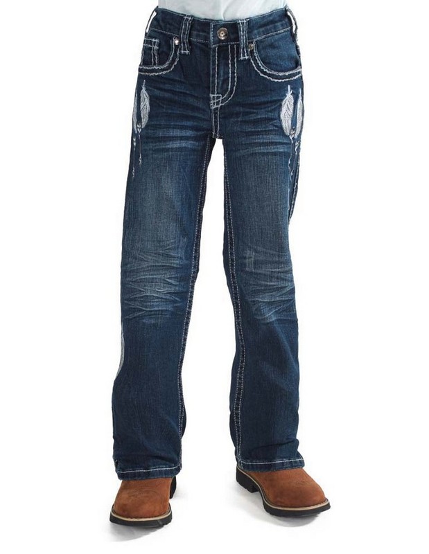 Cowgirl Tuff Western Jeans Girls Fly Bootcut 5 Reg Medium Wash GJFLYG