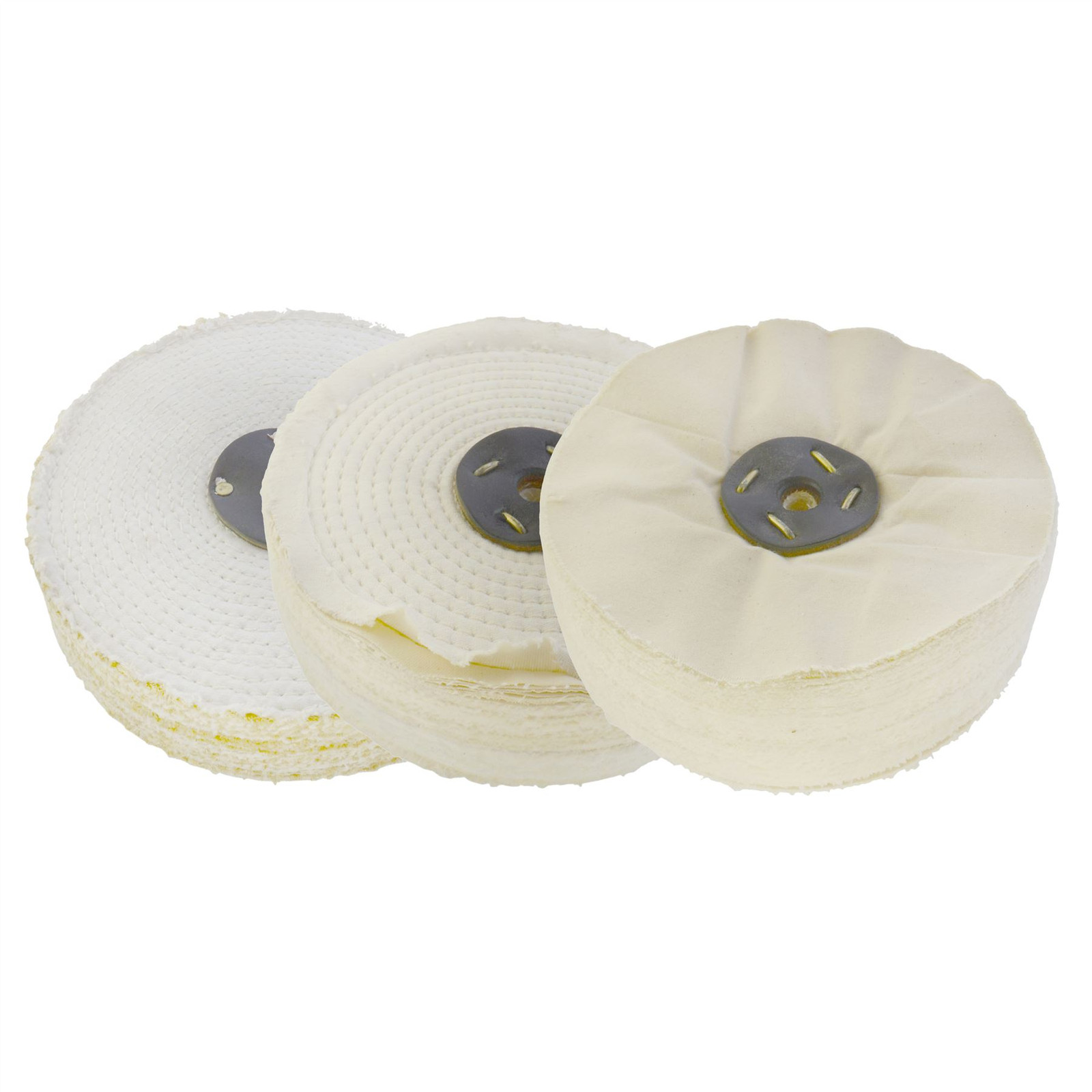 Coarse Medium Final G Polishing Buffing Mops Sisal Floppy 8"" x 2"" 4 Section 3pc
