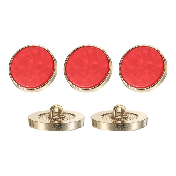 "5 StüCk Runde KnöPfe 25Mm/1\" Dekorative Resin-KnöPfe Rot"-image