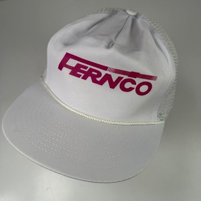 Mohrs FERNCO Logo Trucker Hut Herren Einheitsgröße Verstellbar Weiß Magenta Mesh