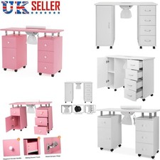 Mobile Manicure Table Nail Station Art Salon Beauty Desk & Dust Collector UK