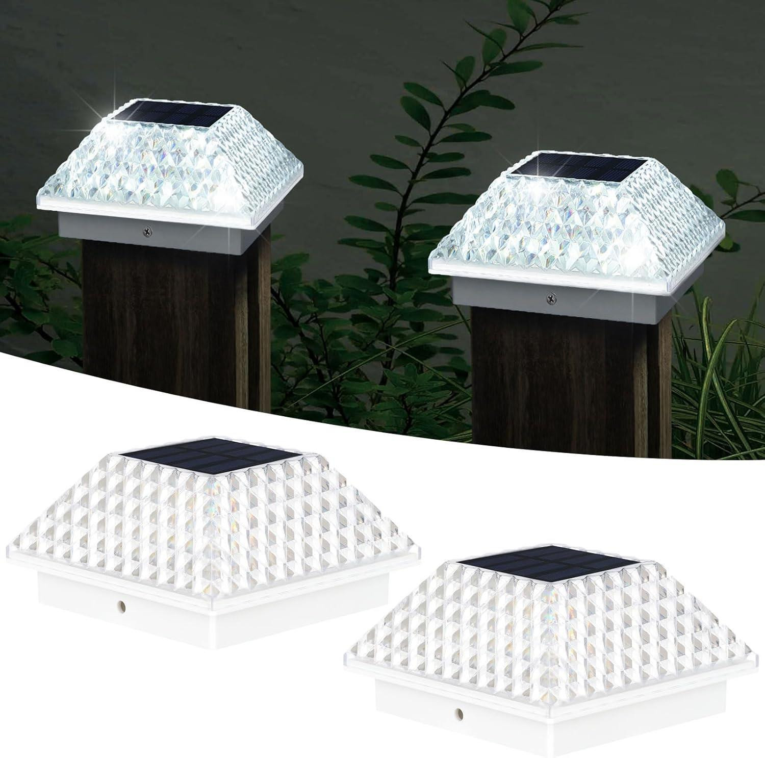 8 x Solar Post Cap Lights Fence Lights Wooden Posts Deck Patio Garden Post Light - Image 4