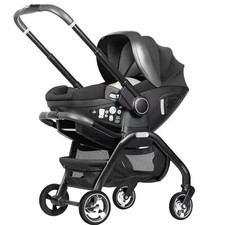 3 in 1 Foldable Baby Stroller Two-Way Safety Seat Sleeping Basket Pram 0-2Y 20kg
