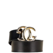Gucci Interlocking G Belt Black Leather Ladies Used