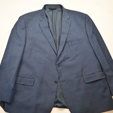 Jos A Bank 54R Blue Glenn Check 100 Wool Mens Blazer Suit Jacket Sport Coat