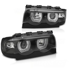 Scheinwerfer 3D Angel Eyes passend f�r BMW 7er E38 Bj. 94-01 Schwarz