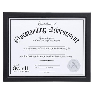 International Designs Wooden Document Frame, 8.5x11, Black