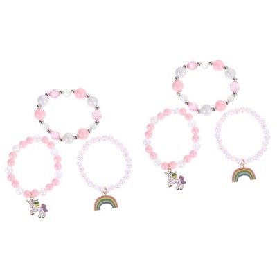 6 stücke Unicorn Pony Armband Kreative Perle Armband Kinder Handgelenkdekoration