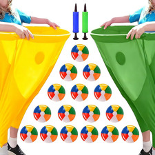 Outdoor Game Set, Granny Pants Throwing Game with 16 Six-Color Bouncy Balls, 2