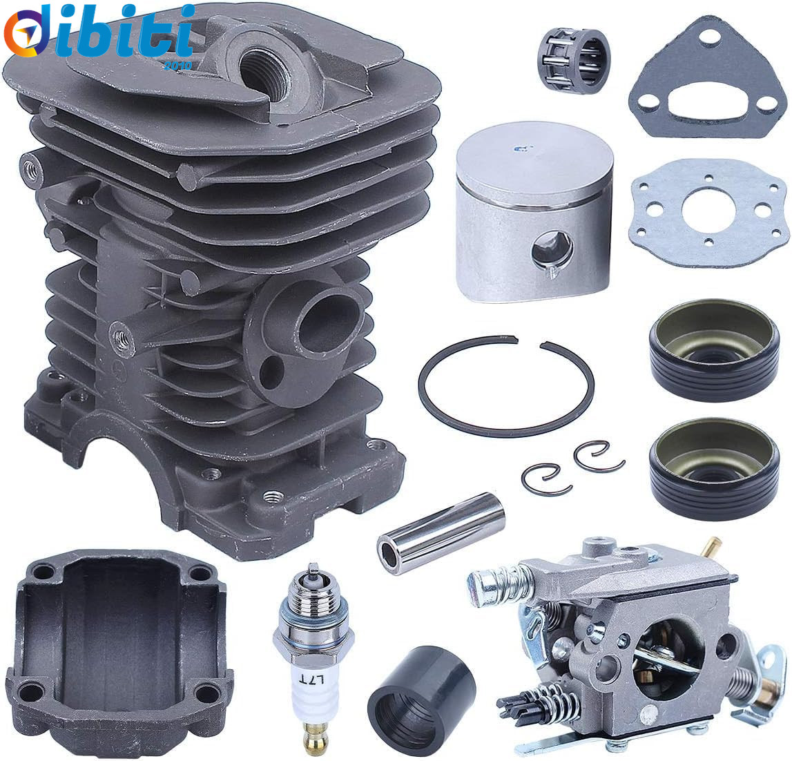 38Mm Cilindro Pistone Kit per Husqvarna 136 137 141 142 Motosega Con Carburatore