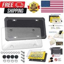 Car License Plate Frame Cover- Clear Bubble Novelty Plate Cover with Silicone...