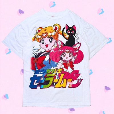 Sailor Moon S T Shirt USA 90s Vintage Y2K Sanrio Style 14+ SOF Tee  Constuction