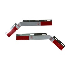 2PCS 24"x3" Angled Reflector Strips Mud Flap Hanger Aluminum Alloy Plate