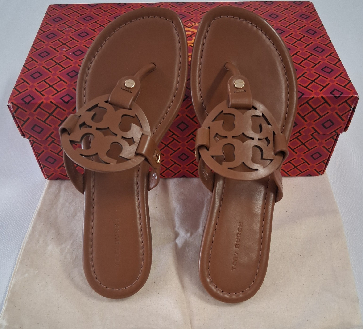 Tory Burch Women's Miller Sandals, Vintage Vachetta, Brown, Tan, 7.5 Medium US