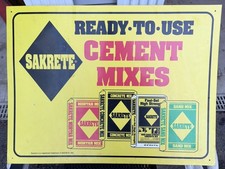 Vintage Sakrete Concrete Cement Mixes 18”x24” Metal Advertising Sign