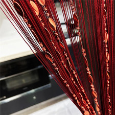 100cmX200cm Decorative Door String Curtain Beads Wall Panel Fringe Window Room D