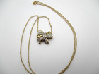 10K Yellow Gold Diamond Bow Pendant Necklace 18" 2.5 Gr [N136] — photo 5