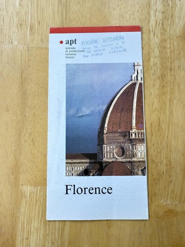 Vintage Florence Italy Tourist City Map APT Color Travel Fold Out Brochure