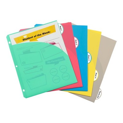 C-Line Polypropylene Binder Index Dividers with Double-Sided Slant Pockets, One