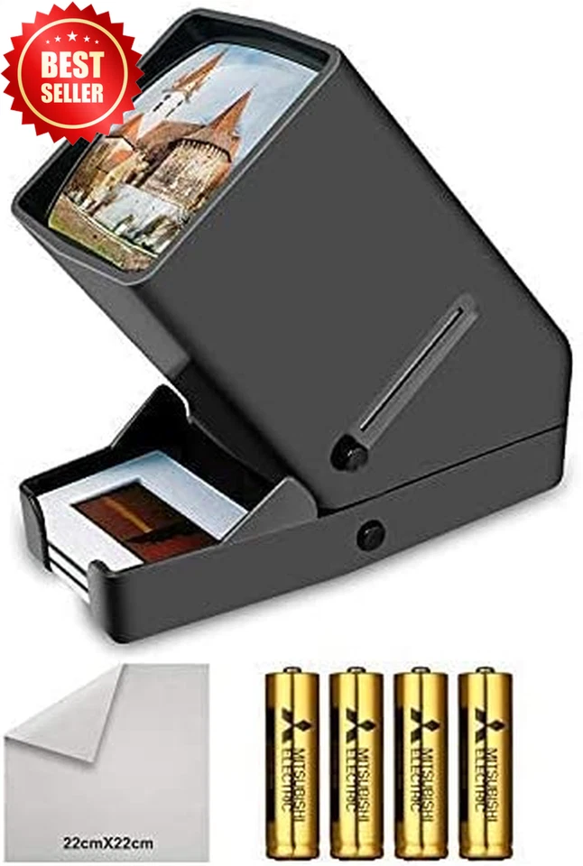 35mm Slide Viewer LED Lighted Desktop 3X Magnifier for Slides & Negatives - Image 2 of 4