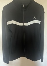 Jordan Nike Dri-Fit Full Zip Jacket Mens Large Black White Logo , NWOT