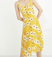 Madewell Floral Sundress Yellow Daisy Button Front Midi Boho Cottagecore 6