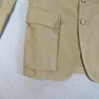 Polo Ralph Lauren Cotton Twill Blazer Men 36R Beige 3/2 Suede Elbow Patch Italy