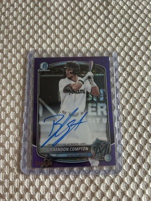 2025 Bowman Chrome Auto Brandon Compton Purple Mojo Refractor /199 #BMA-BCO