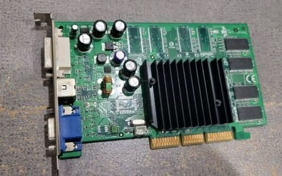 NVIDIA FX5200 128MB AGP Video Card DVI VGA S-Video Used