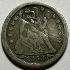 1853 Seated Liberty Dime Arrows — Circulated Det.
