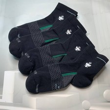 Bombas Men's Quarter Socks 4 Pair Pack Black Green Size M Medium L Large New