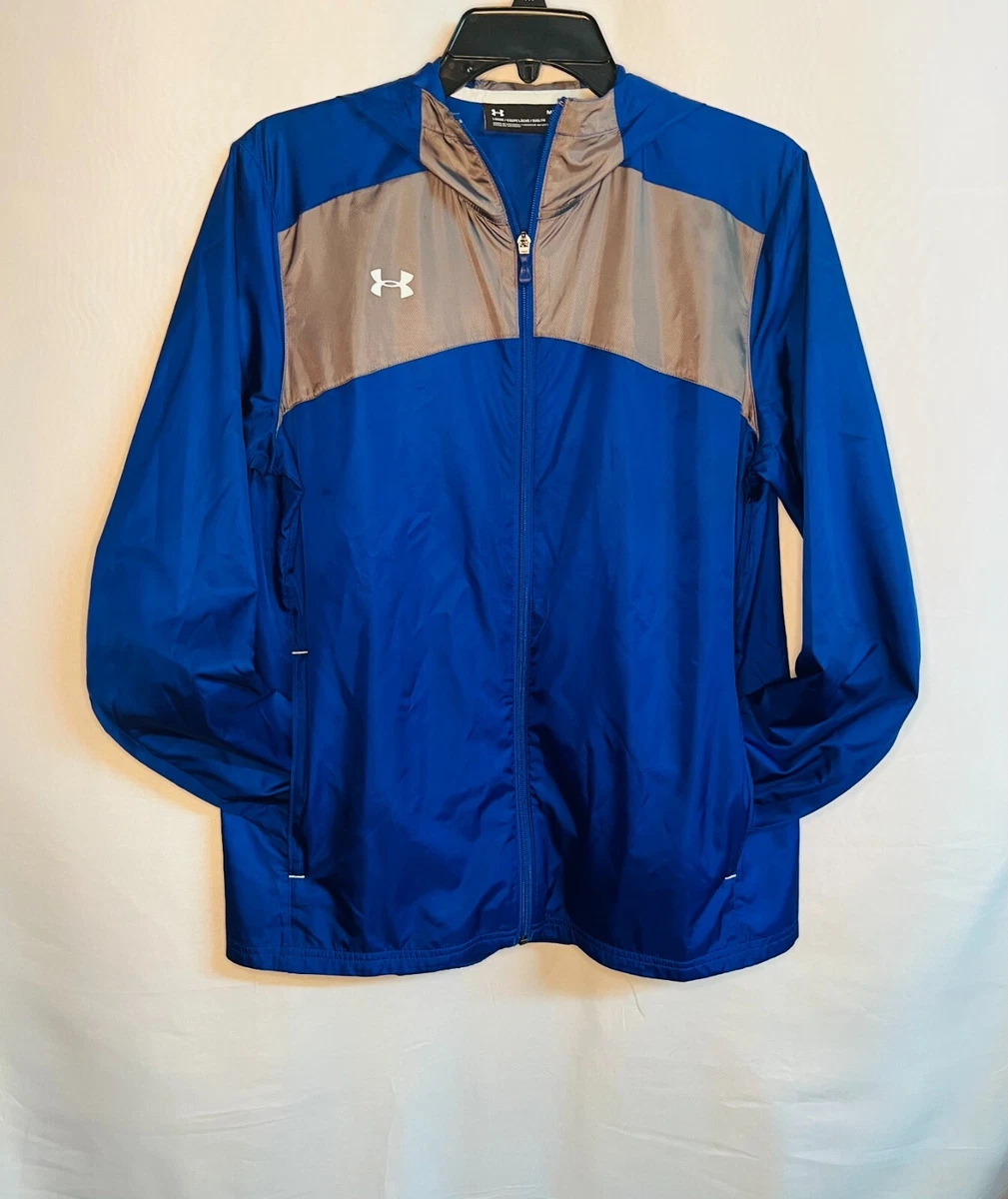 Under Armour Futbolista Shell Jacket Blue Gray Loose Fit Womens