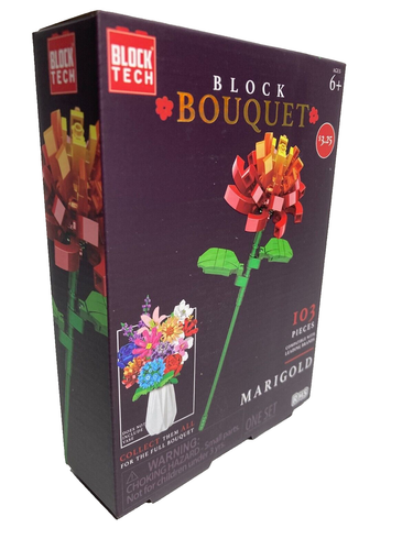 Block Bouquet Marigold Flower Building Block Set 103 Pieces - Picture 1 of 3