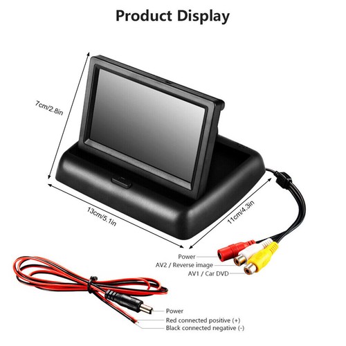 Rückansicht Rückfahrkamera Rückfahrkamera Display Plug and Play Set 4,3" Monitor - Bild 9 von 11