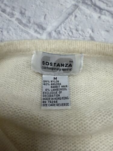 Vintage Cardigan Sweater Angora 1990s Beaded Cottage Medium - Picture 5 of 7