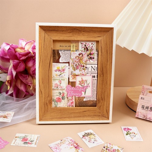 46 Pink Flower Stickers Floral Stickers for Scrapbooking Journaling Crafting - Picture 3 of 9