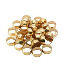 50PCS Brass Compression Sleeves Ferrules 5/8 16Mm Tube OD Metals Sleeve