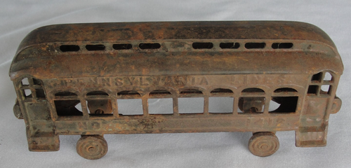 Antique Cast Iron Train Car Pennsylvania Lines No. 1412