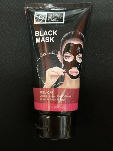 Global Beauty Care Black Mask: Charcoal Infused Peel-Off Mask 5oz- New
