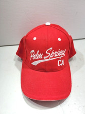Palm Springs CA California Baseball Hat Red White Embroidered Adjustable Cap