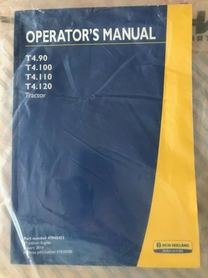 New Holland Tractor T4 90 T4 1 Operator S Manual 3rd Edition Jan 16 Ebay