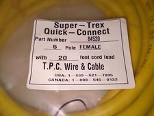 T.P.C. WIRE  CABLE SUPER-TREX 84520 5POLE FEMALE 20FOOT CORD LEAD