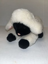 DAKIN 1985 White Cream Black LAMB Pink Nose Pink Satin Ears 7" Plush Tag Vintage