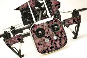DJI Inspire 1 Quadcopter/Drone, Transmitter, Battery Wrap/Skin | Digi Camo Red