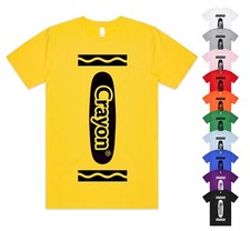 Crayon T-shirt Top World Book Day Funny Fancy Dress Adult Children's Kids Top