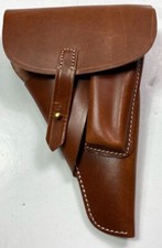 WWII GERMAN WALTHER P38 SHOFTSHELL PISTOL HOLSTER -BROWN LEATHER